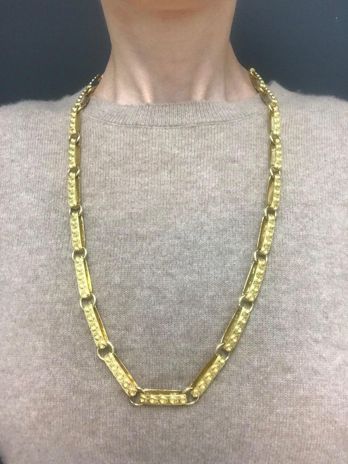 1950er Jahre Gold Halskette Schwere Gliederkette im Zustand „Hervorragend“ im Angebot in Beverly Hills, CA