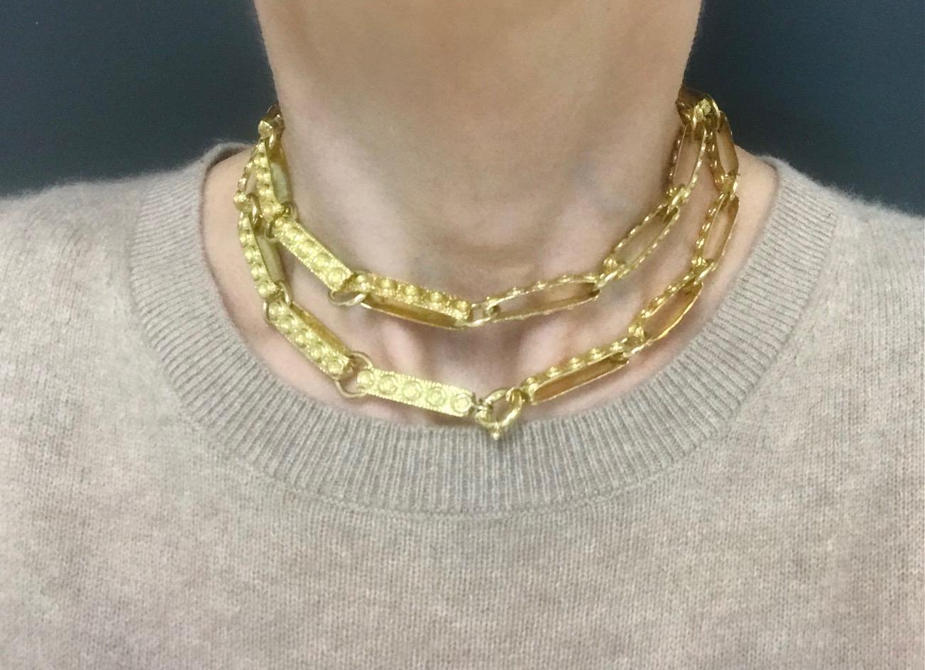 1950er Jahre Gold Halskette Schwere Gliederkette für Damen oder Herren im Angebot