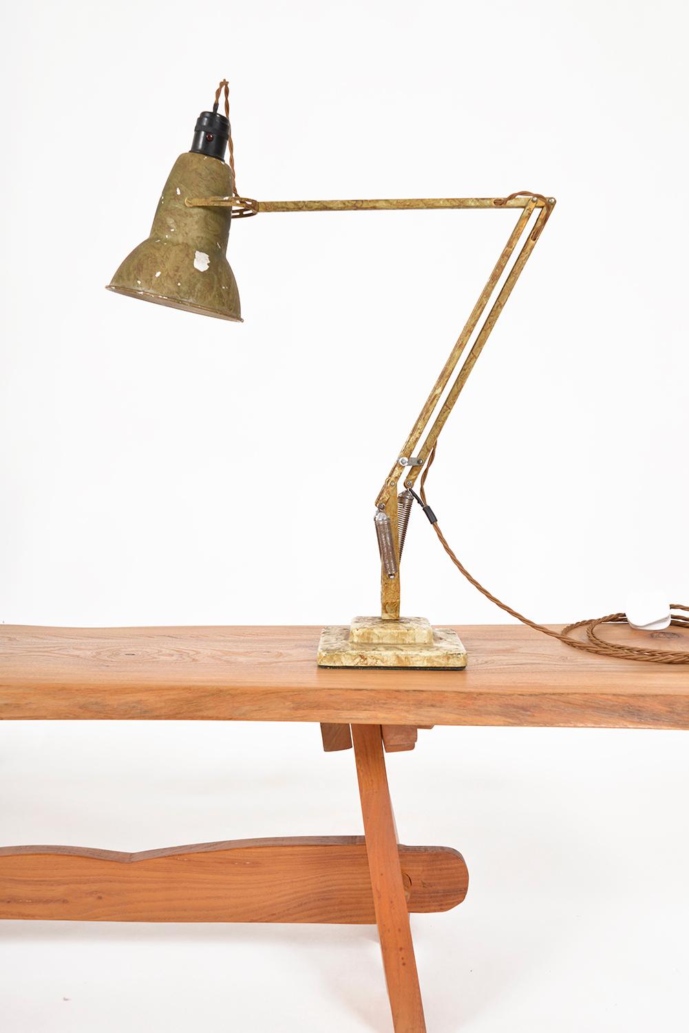 Industrial 1950s Gold Scumble 2-step Anglepoise Desk Task Lamp 1227 By Herbert Terry & Sons