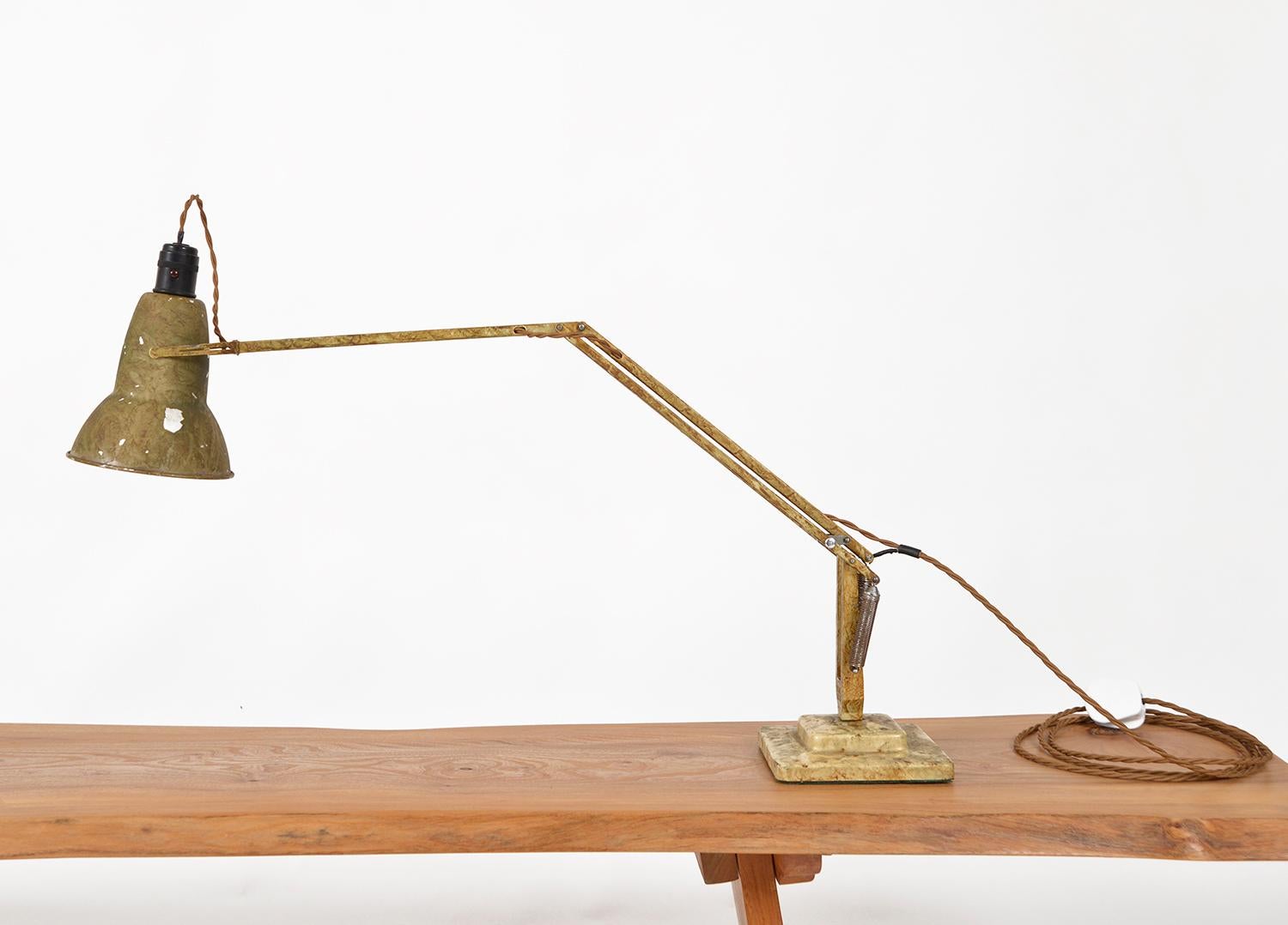 1950s Gold Scumble 2-step Anglepoise Desk Task Lamp 1227 By Herbert Terry & Sons 2