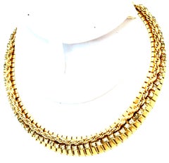 1950'S Gold & Swarovski Crystal Choker Link Necklace By, Jewels By Julio