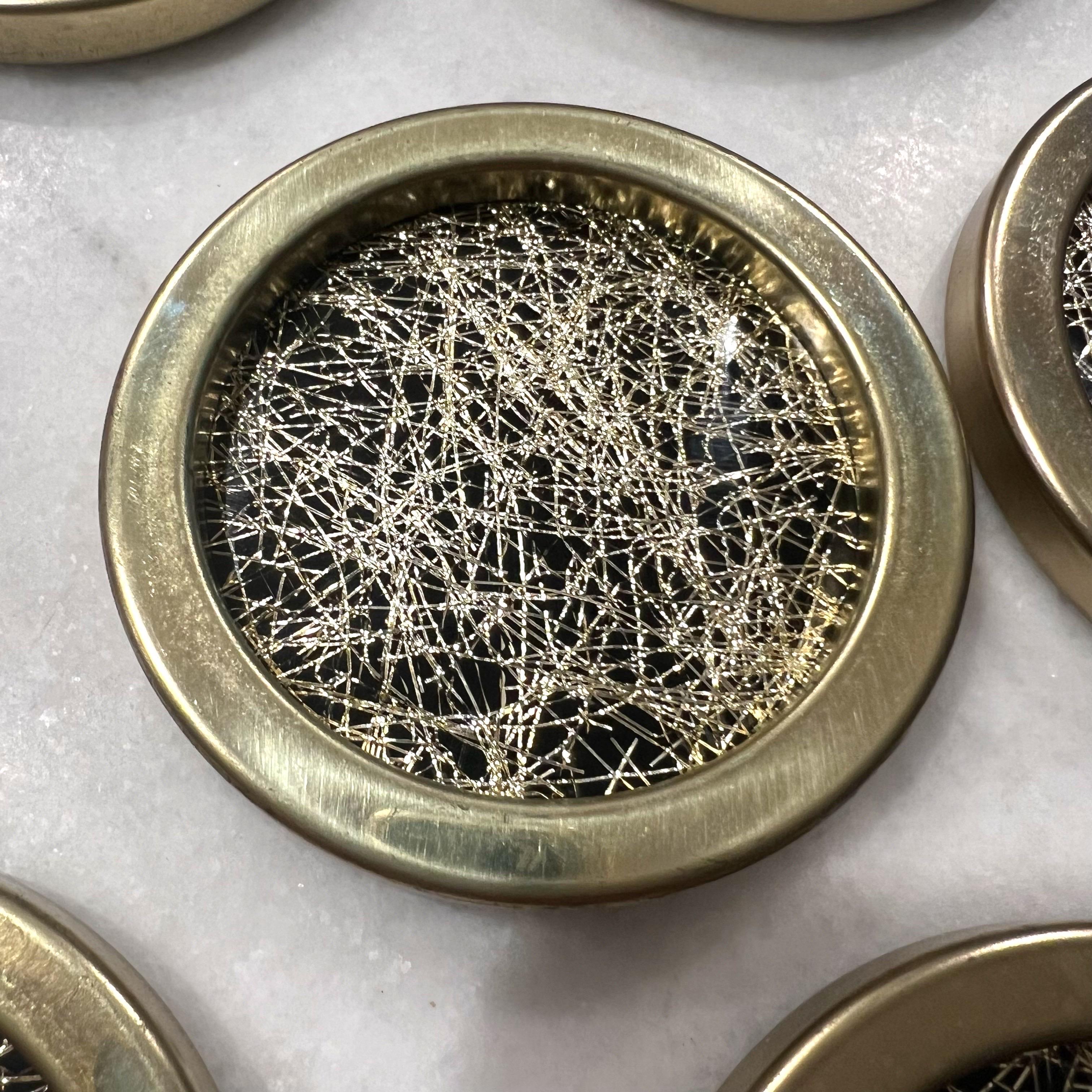 1950’s Gold Tensil Lucite Drink Coasters - a Set of 8 In Good Condition In Charleston, SC