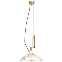 1950s Golden Brass Ceiling Lamp by Paavo Tynell 'D'