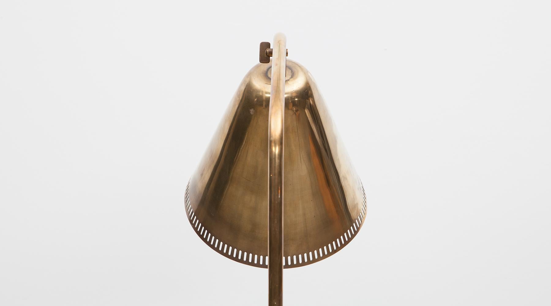 1950s Golden Brass Floor Lamp by Paavo Tynell 2