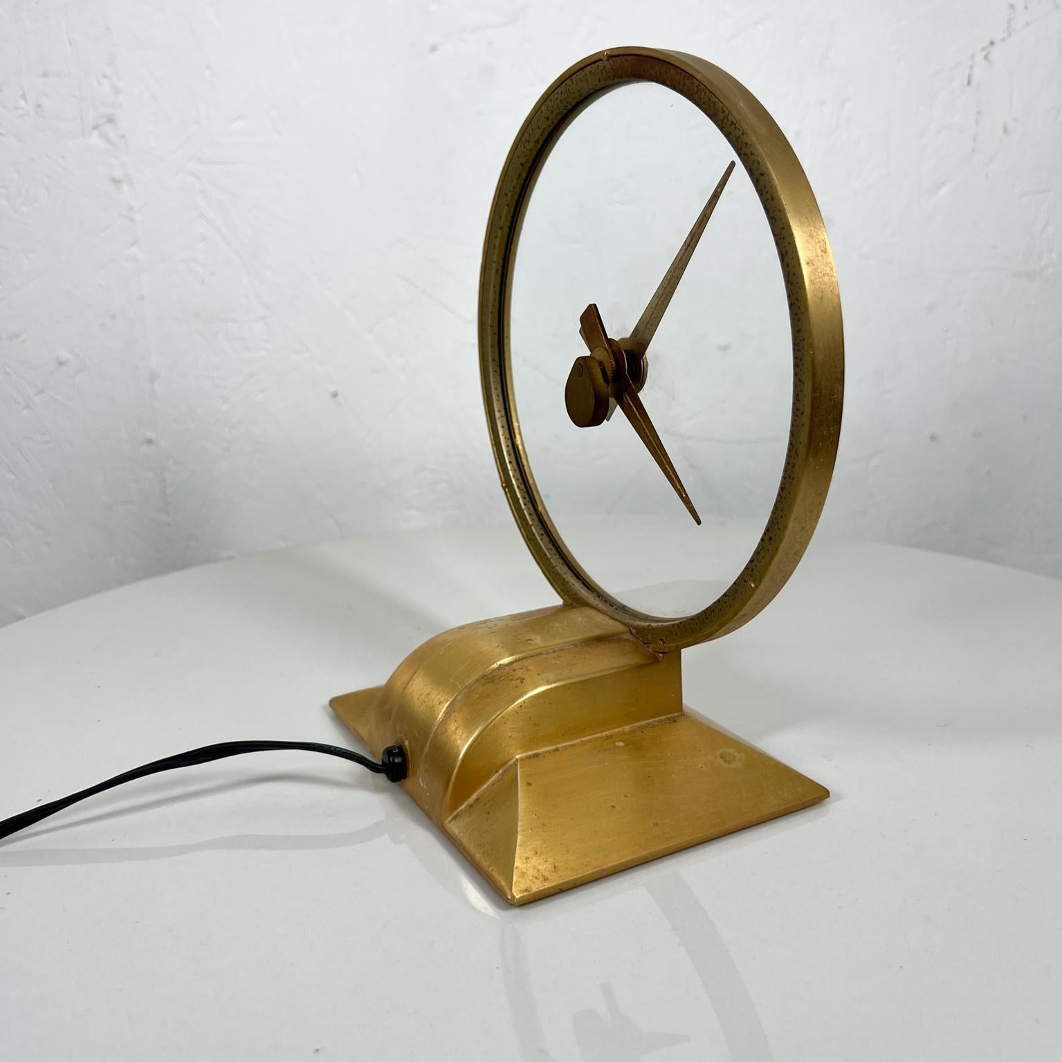 Brass 1950s Golden Hour Electric Clock made by Jefferson Electric Bellwood, Illinois
