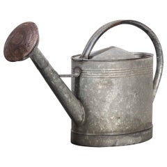 1950's Good Size French Galvanised Watering Can