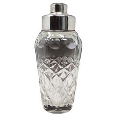 Vintage 1950s Gorgeous Bohemian Cut Crystal Cocktail Shaker, Made in Italy