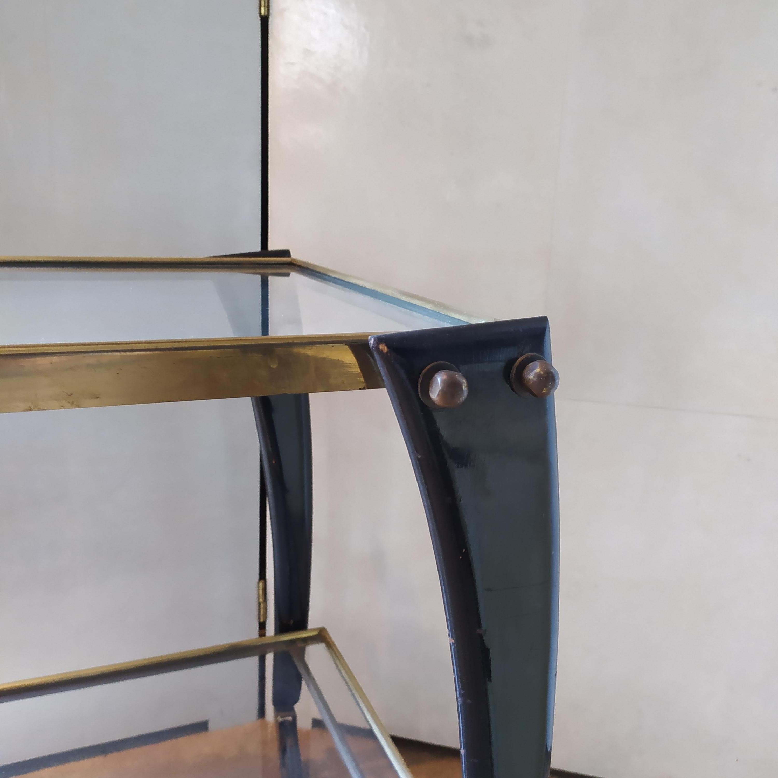 1950s Gorgeous Cesare Lacca Bar Cart In Excellent Condition In Milan, IT