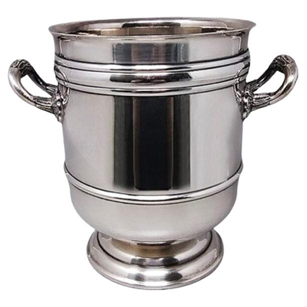 1950 Splendido secchiello per champagne o ghiaccio di Christofle placcato in argento.