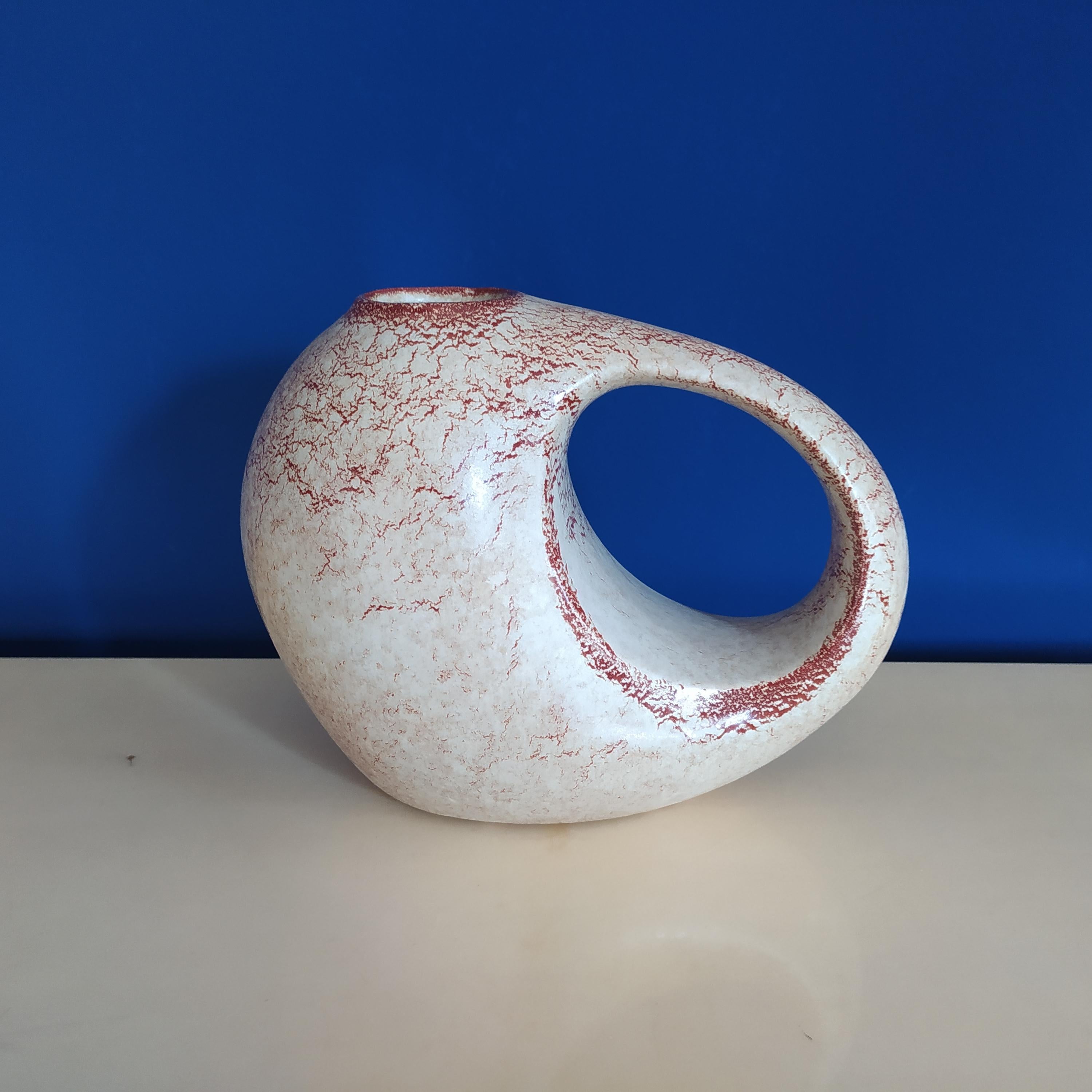 Mid-Century Modern 1950s Gorgeous Vase in Ceramic, Made in Italy For Sale