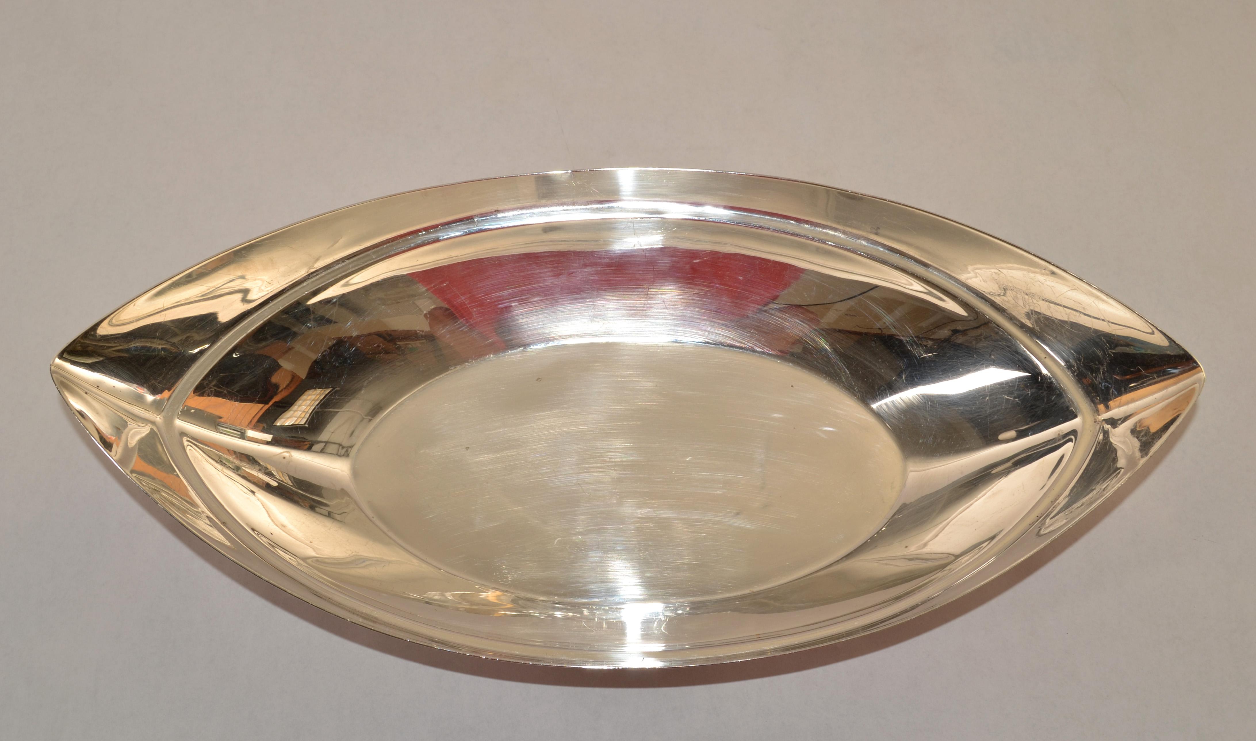 1950s Gorham Signature Dish Art Deco Silver Plate Lidded Dinnerware Serving Bowl en vente 3