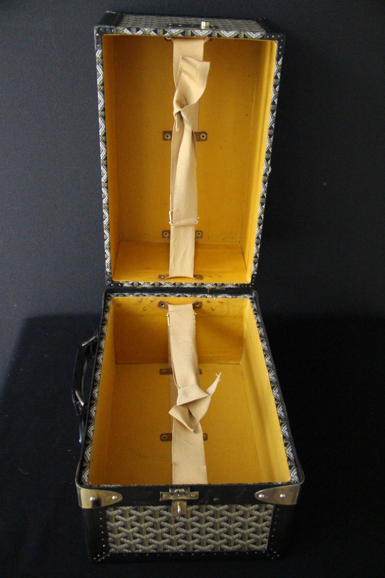 Baule da biblioteca Goyard del 1950 in tela Chevron in vendita 5