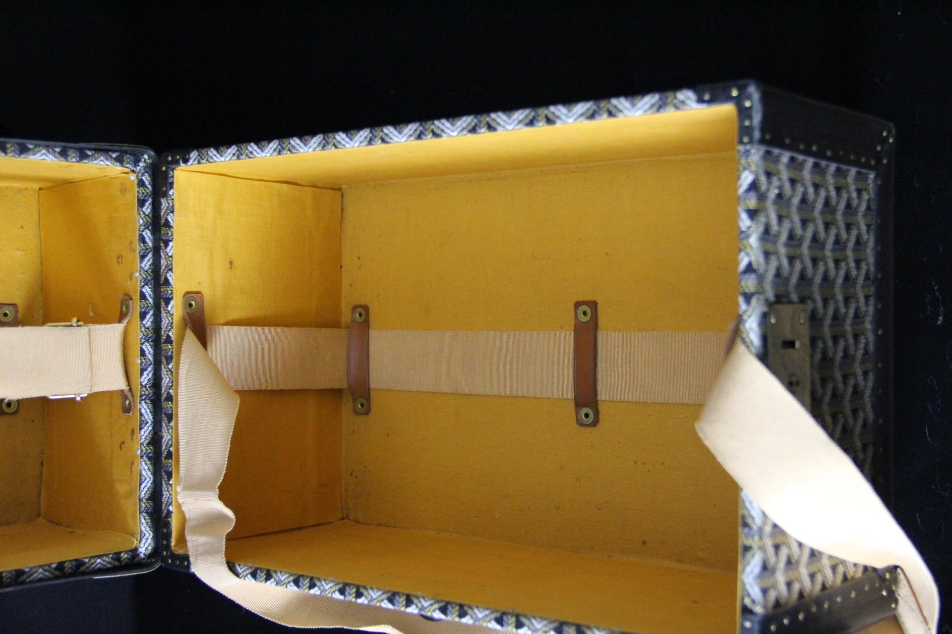 Baule da biblioteca Goyard del 1950 in tela Chevron in vendita 9