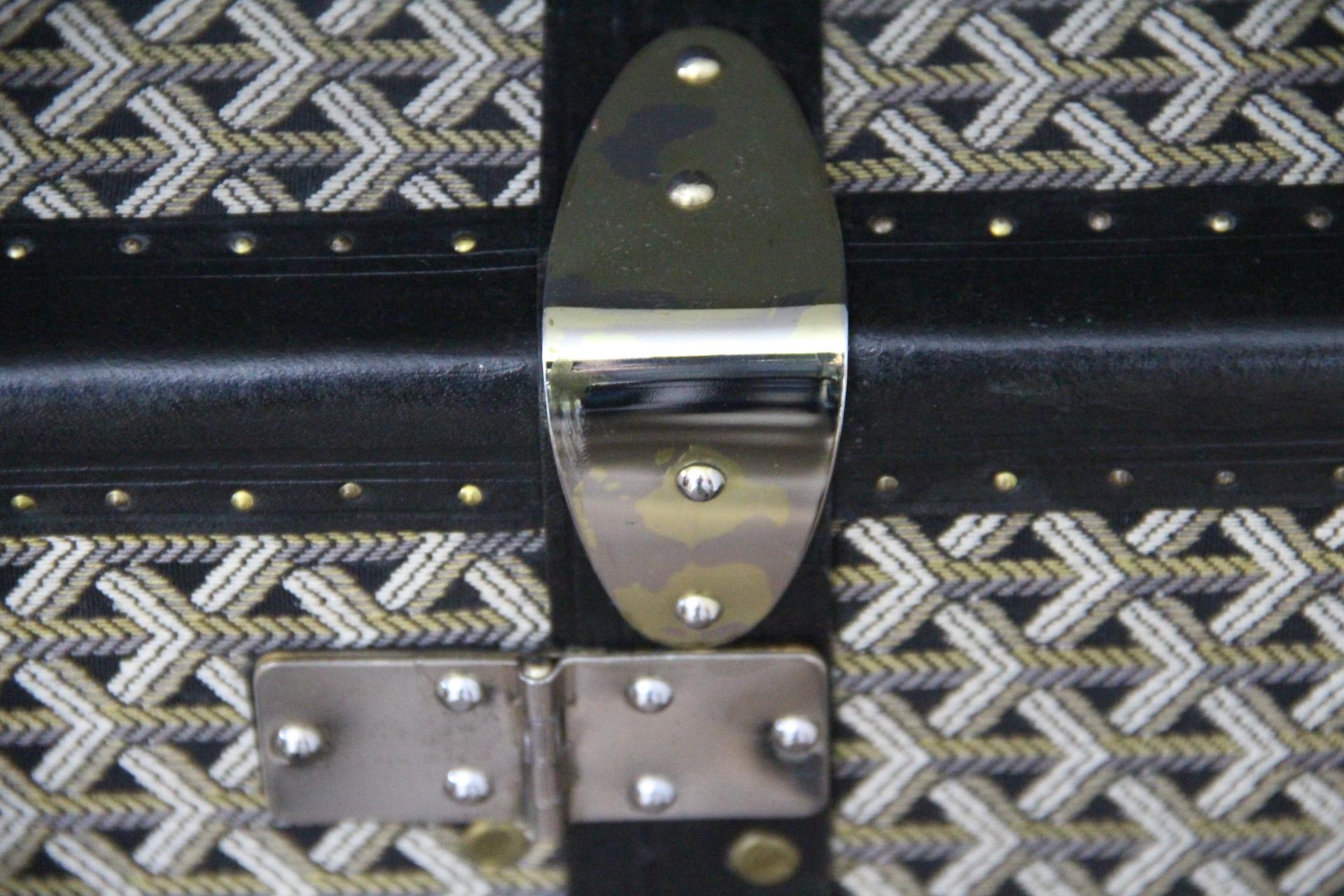 Baule da biblioteca Goyard del 1950 in tela Chevron in vendita 14