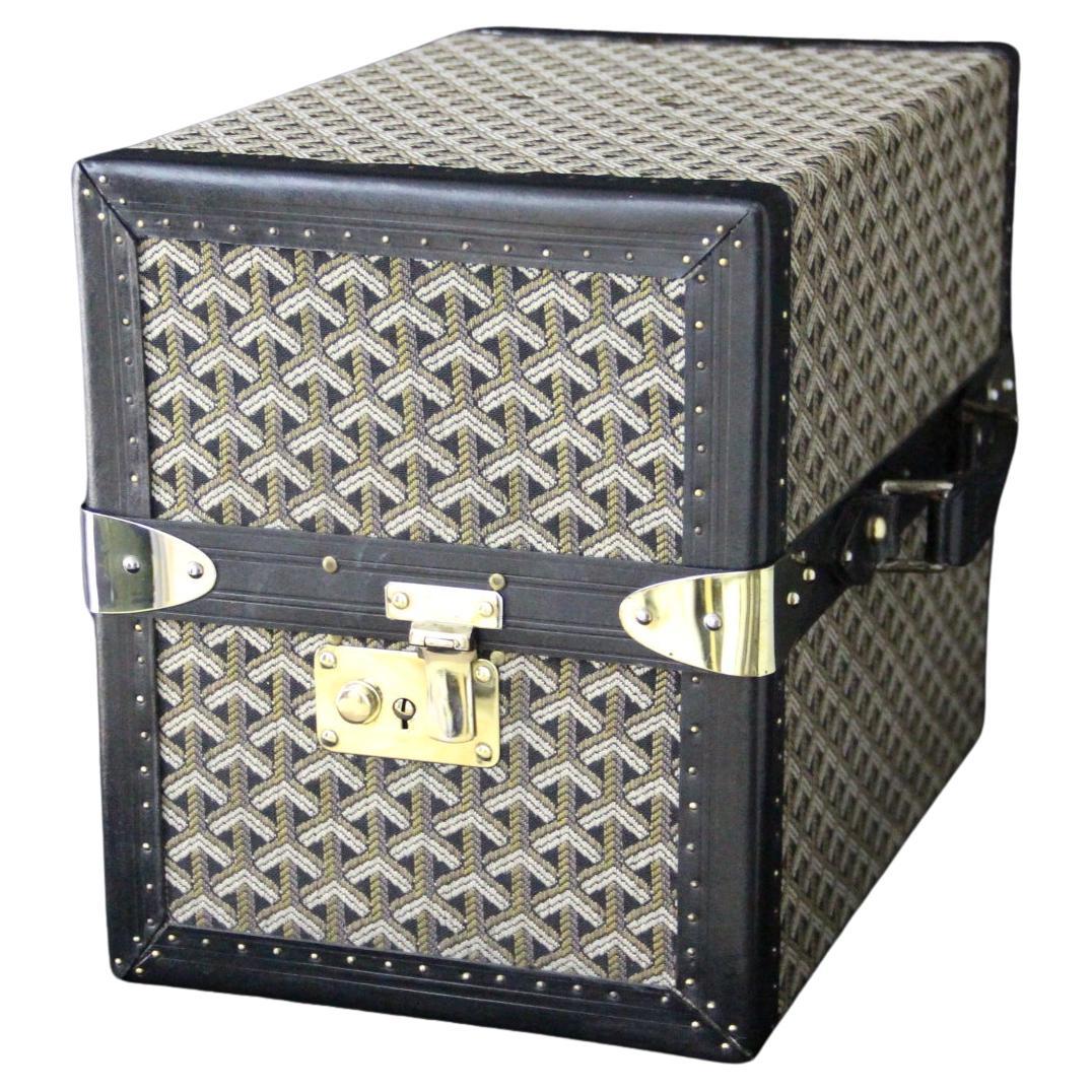 Baule da biblioteca Goyard del 1950 in tela Chevron