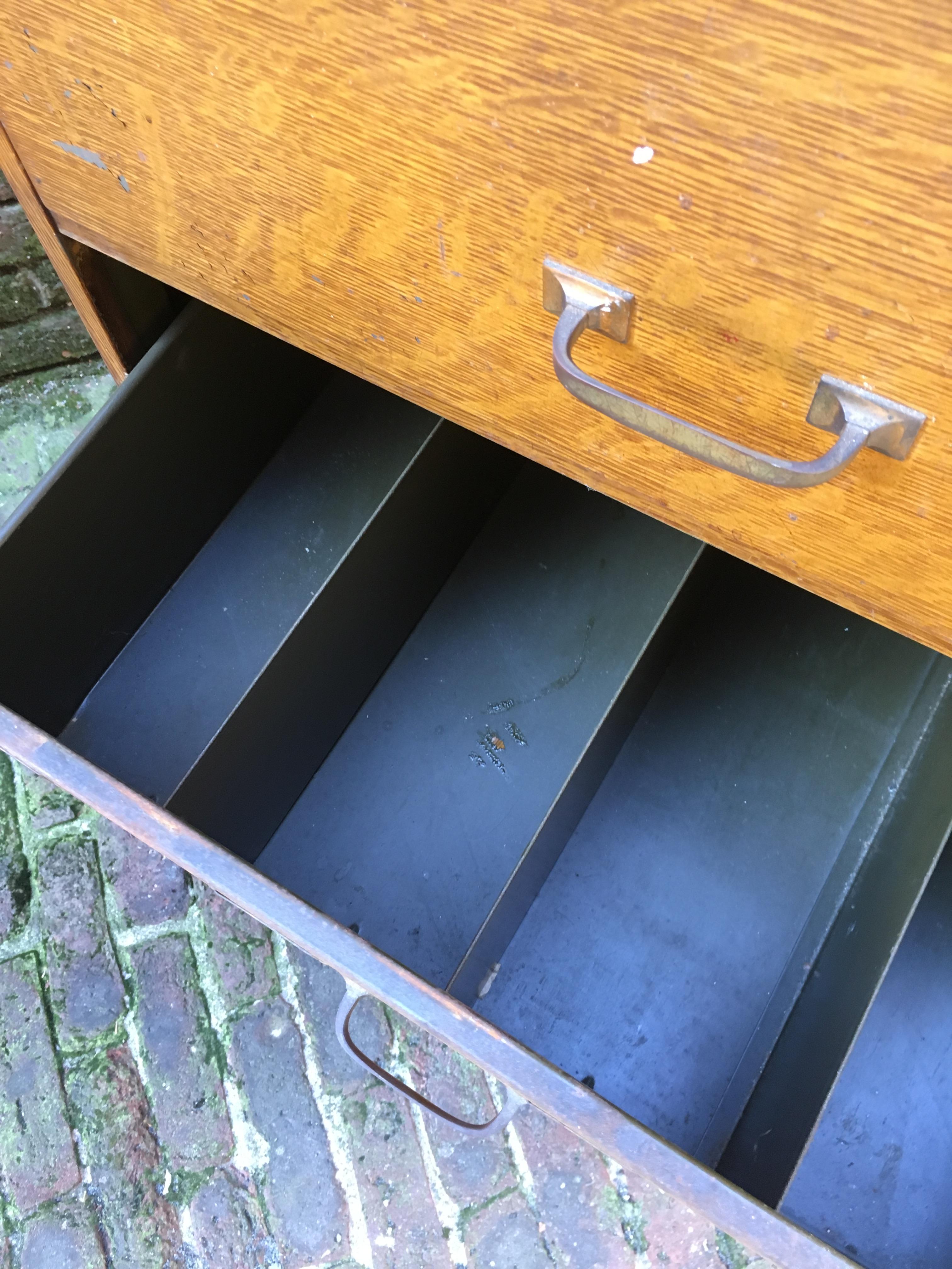 Steel 1950s Grain Printed Butterick Pattern Cabinet
