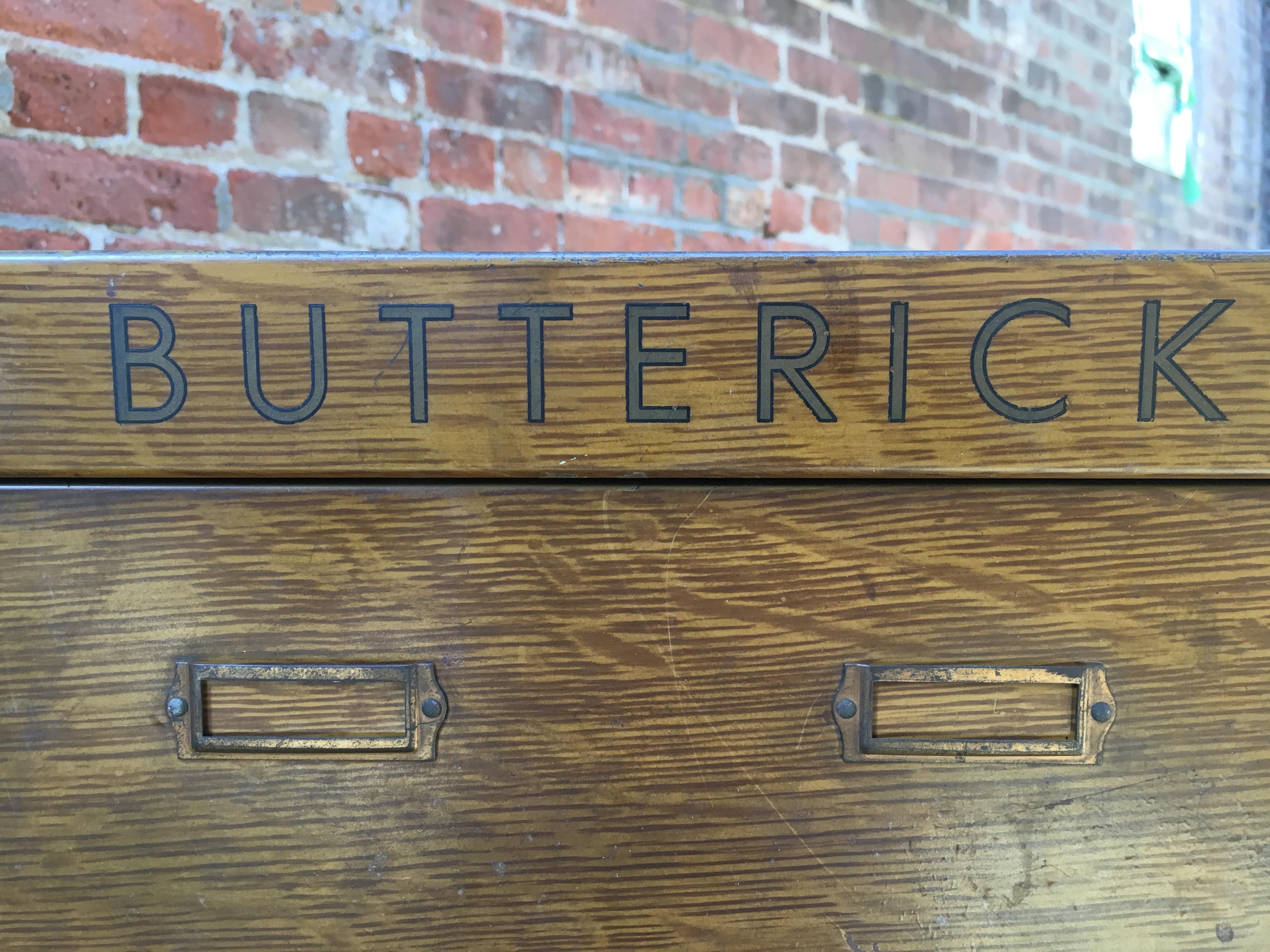 American 1950s Grain Printed Butterick Pattern Cabinet