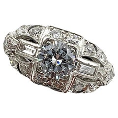 1950s Granat Bros Diamond Platinum Engagement Ring