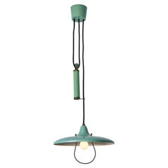 1950s Green Counterweight Pendant Attributed to Gaetano Sciolari for Stilnovo