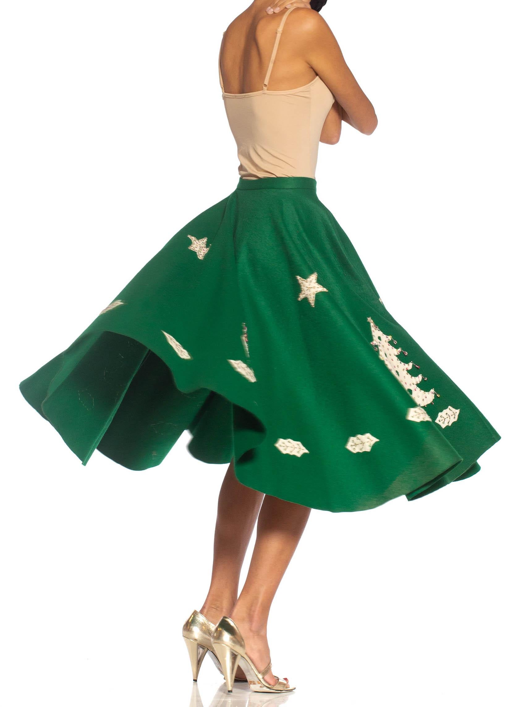 green felt skirt