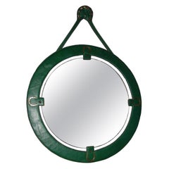 1950s Green Mirror by Jacques Adnet