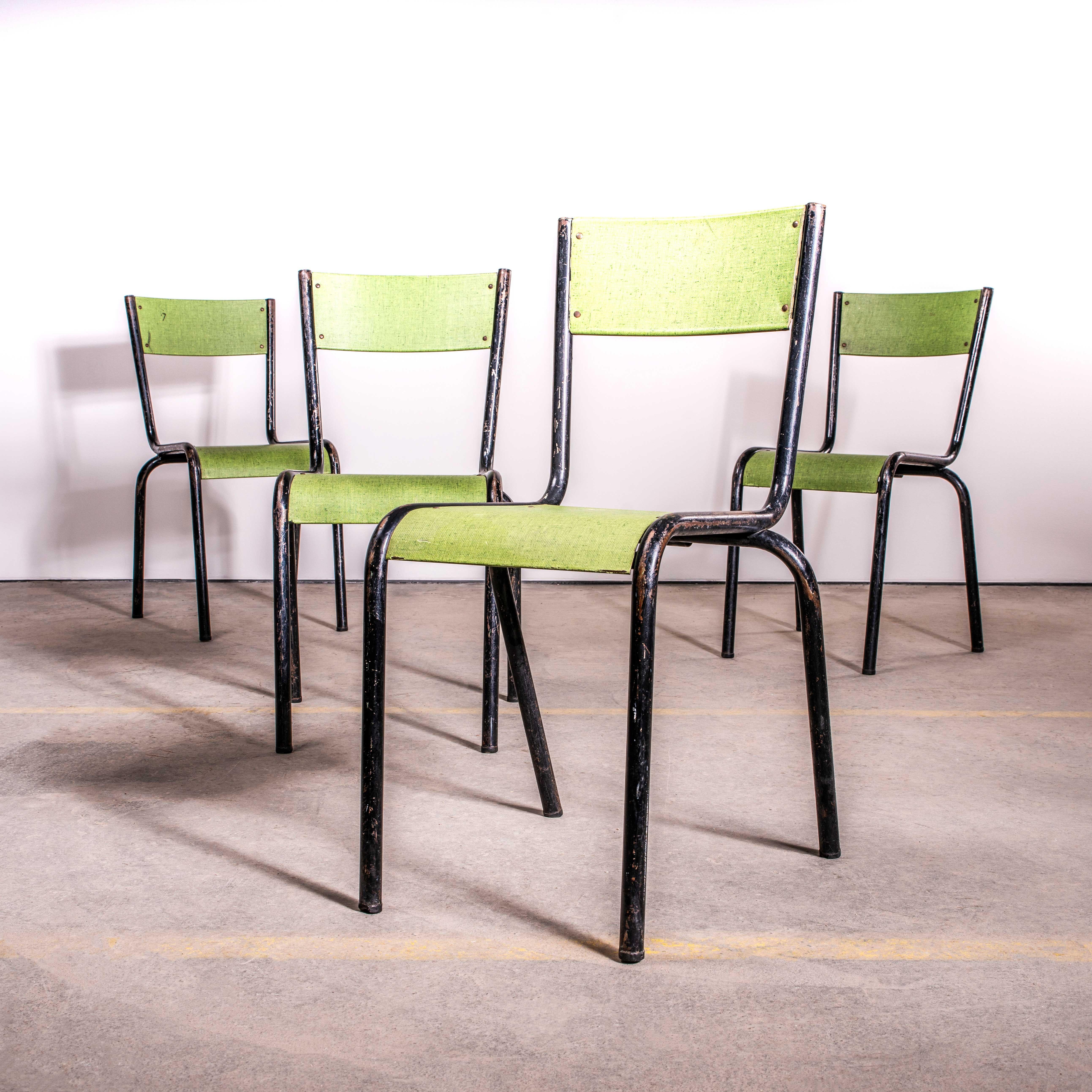 Francese Sedie da pranzo Mullca 510 in laminato intrecciato verde degli anni '50 - Piccolo lotto disponibile in vendita