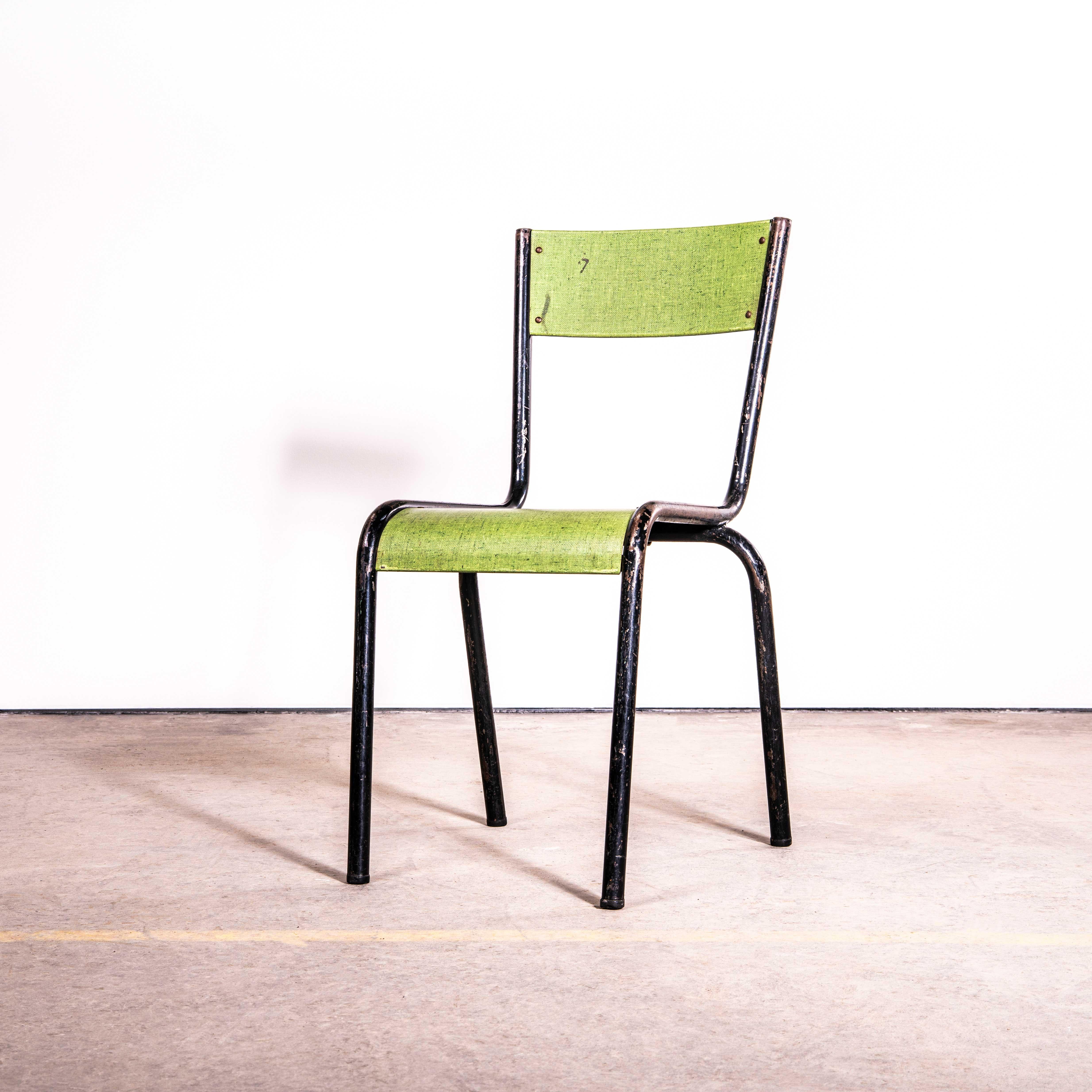 Sedie da pranzo Mullca 510 in laminato intrecciato verde degli anni '50 - Piccolo lotto disponibile in vendita 2