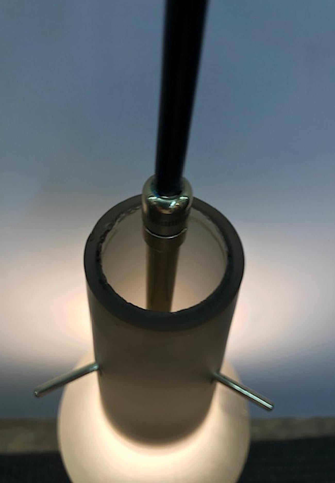 Italian Pair 1950s Grey Amber Satin Finish Glass Pendant Light For Sale