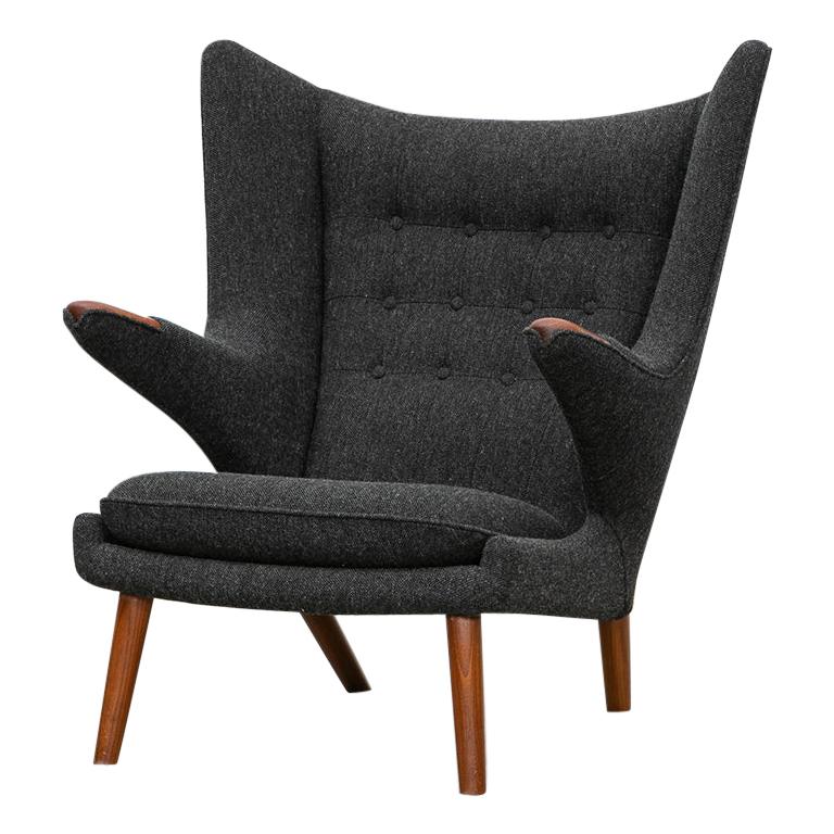 1950s Grey Papa Bear Chair by Hans Wegner 
h
