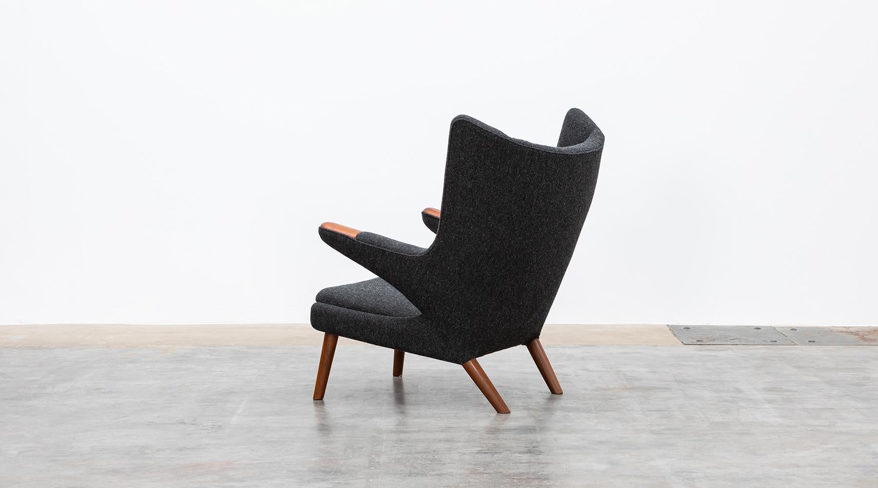 Mid-20th Century 1950s Grey Papa Bear Chair by Hans Wegner 'new upholstery' For Sale