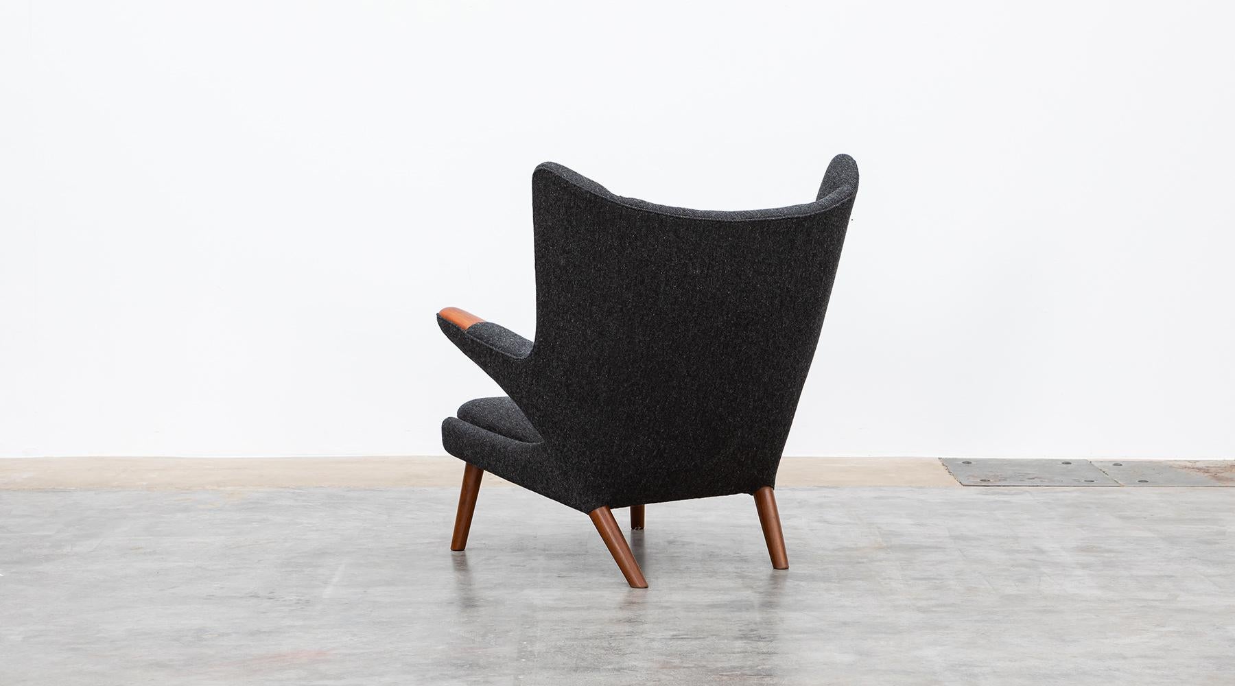Upholstery 1950s Grey Papa Bear Chair by Hans Wegner 'new upholstery' For Sale