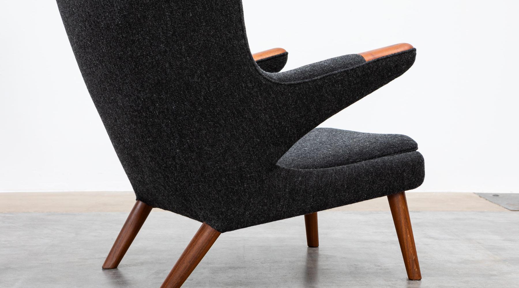 1950s Grey Papa Bear Chair by Hans Wegner 'new upholstery' For Sale 2