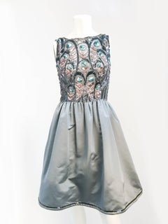 1950s Grey Sequin Cocktail Dress