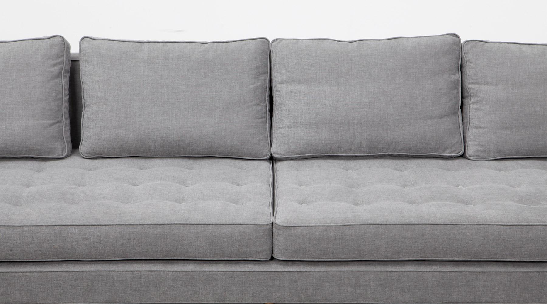 Mid-Century Modern 1950s Grey Upholstery Six-Leg Sofa by Edward Wormley, New Upholstery 'E'