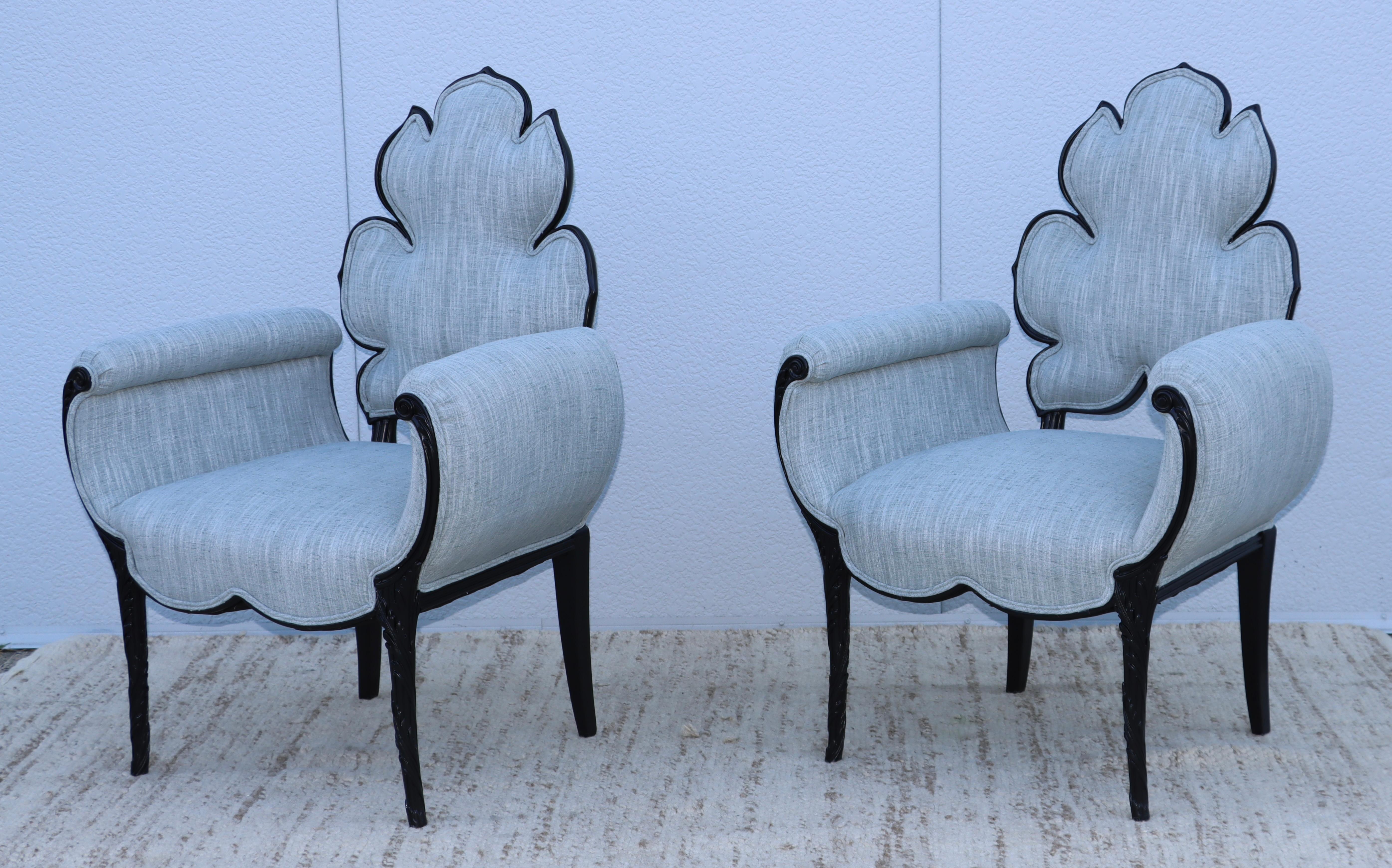 American 1950's Grosfeld House Flower Back Lounge Chairs