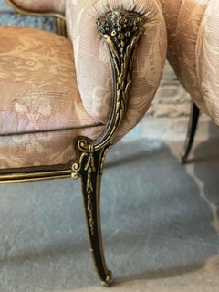 1950s, Grosfeld House Vintage Flower Leaf Side Chairs, Pair