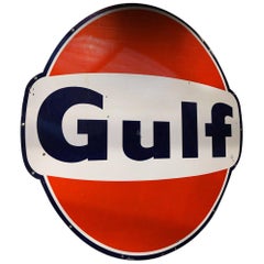 1950s Gulf Oil Retro Metal Sign