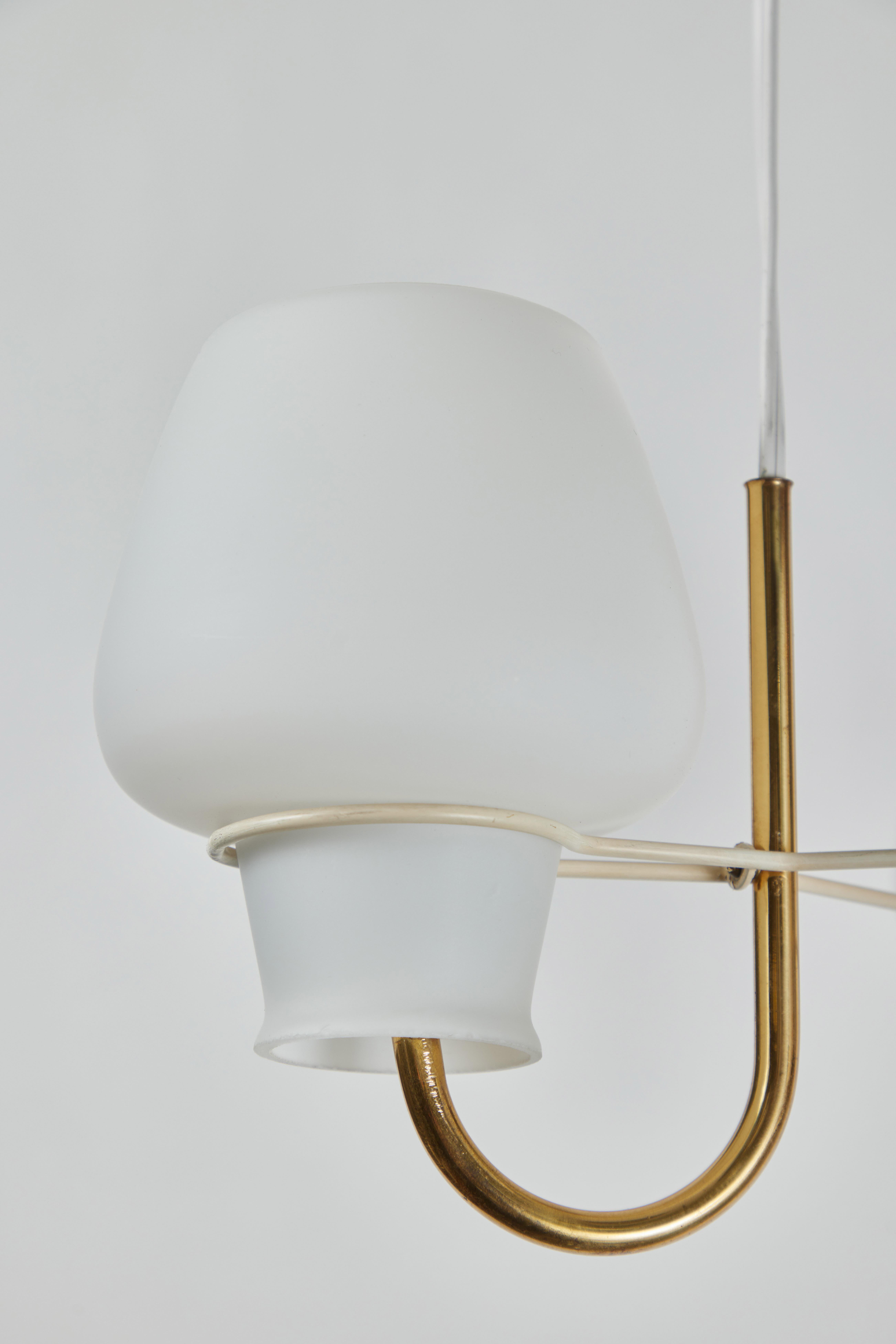 1950s Gunnar Asplund Brass & Glass Suspension Lamp by for ASEA In Good Condition In Glendale, CA
