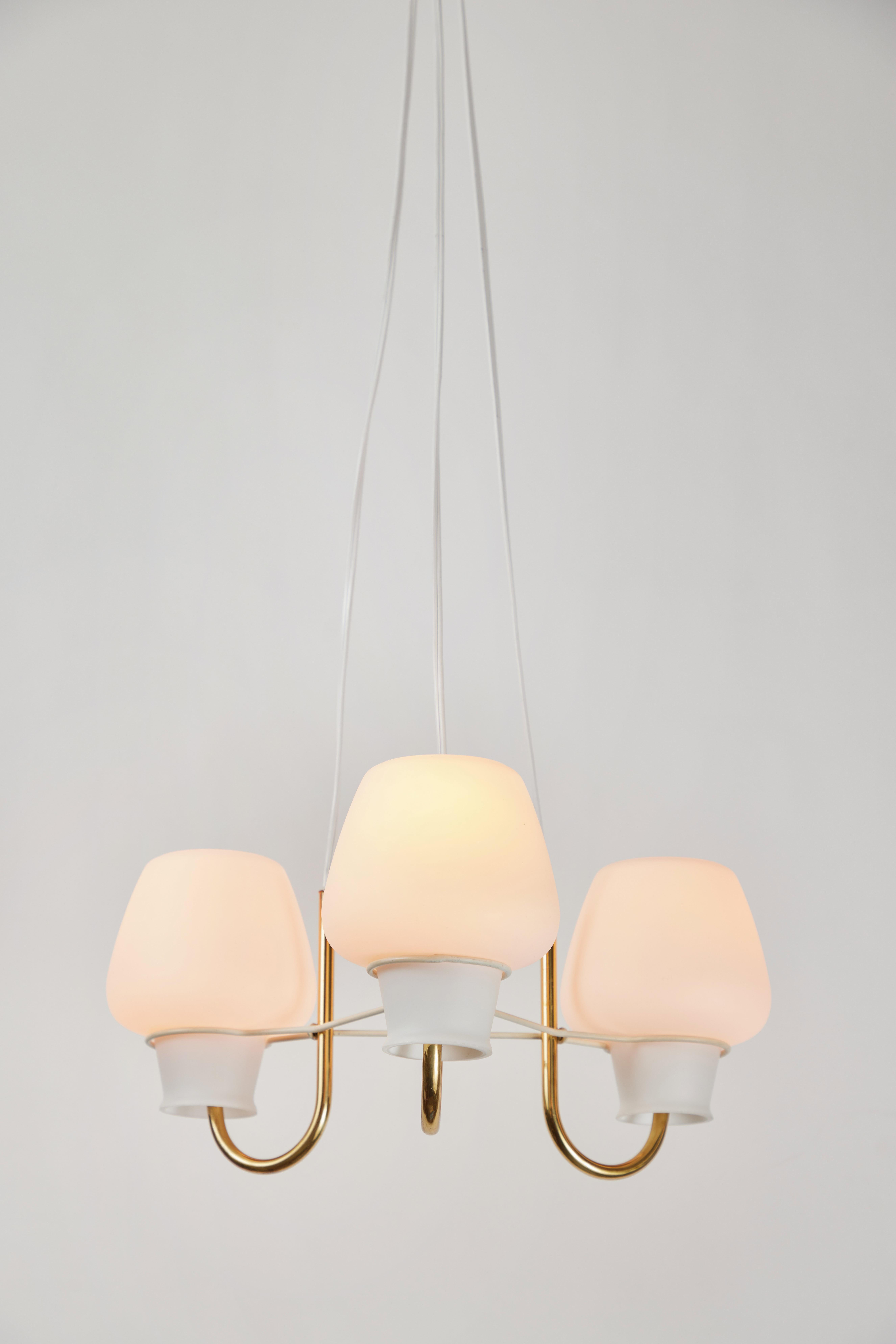 1950s Gunnar Asplund Brass & Glass Suspension Lamp by for ASEA 1