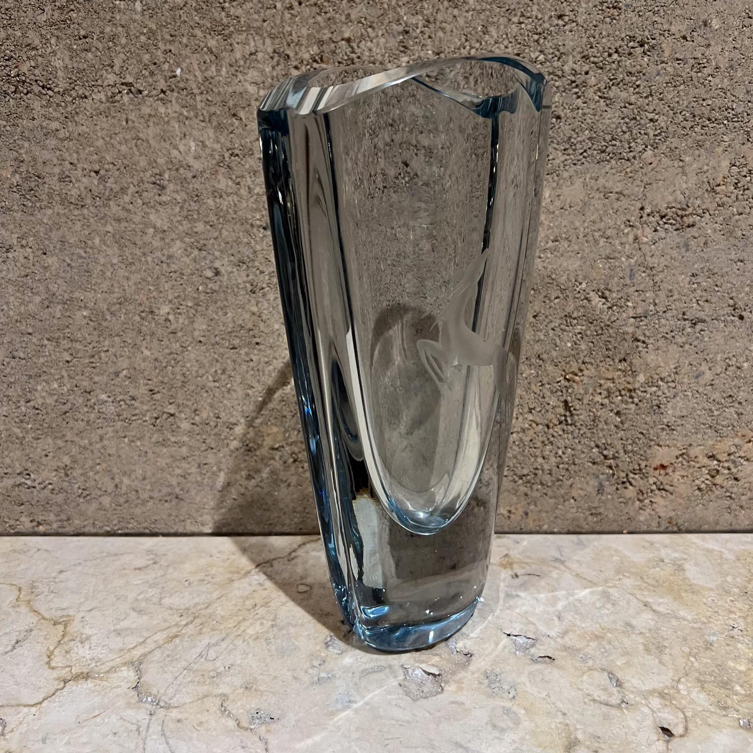 1950s Gunnar Nyland Strombergshyttan Vase Gazelle Art Glass Sweden For Sale 1