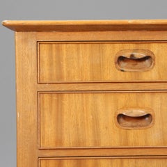 1950s Gustav Bertelsen desk with brass shoes and six drawers