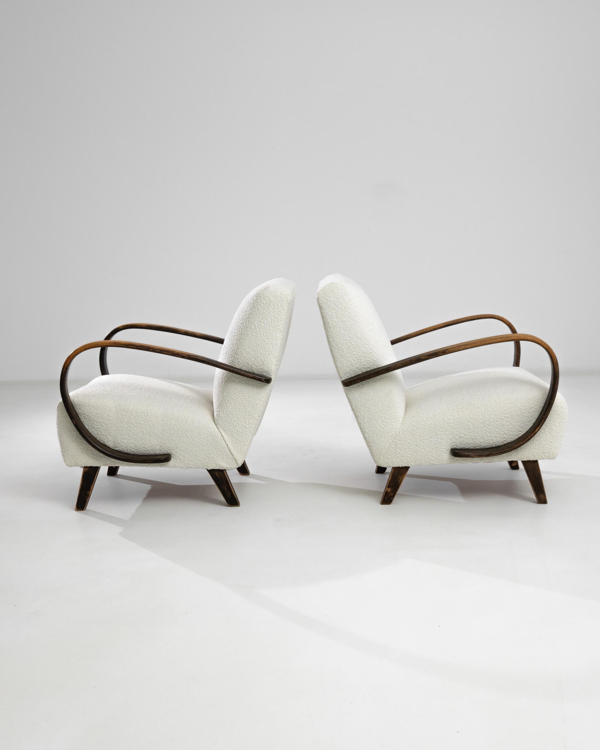 Mid-20th Century 1950s H-410 Armchairs by J. Halabala, A Pair