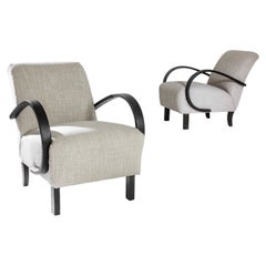 1950s H-410 Armchairs by J. Halabala, A Pair