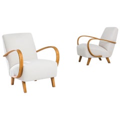 1950s H-410 Armchairs by J. Halabala, A Pair
