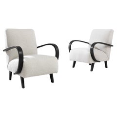 1950s H-410 armchairs by J. Halabala, a Pair