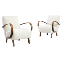 1950s H-410 Armchairs by J. Halabala, a Pair