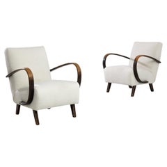 1950s H-410 Armchairs by J. Halabala, A Pair