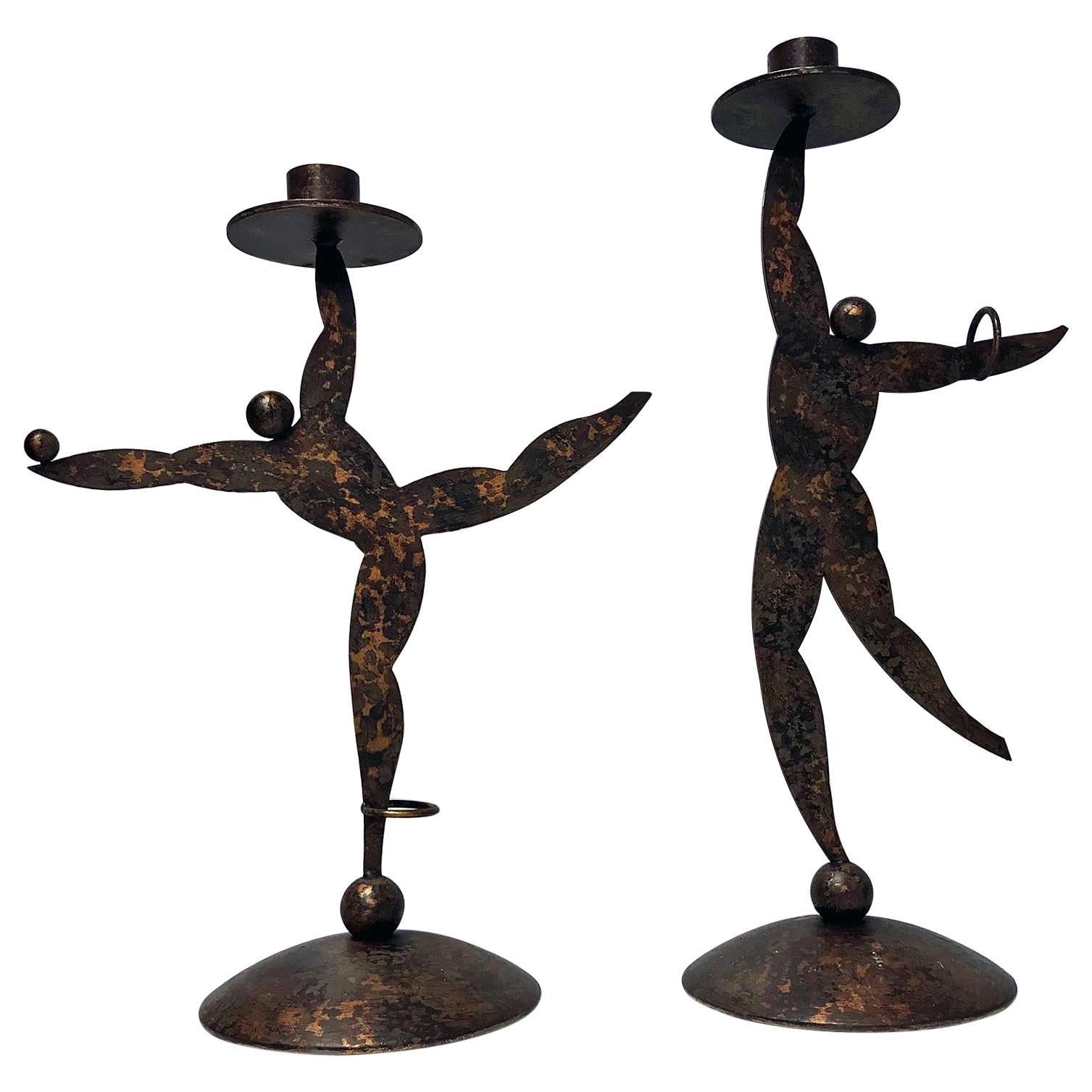 1950s Hagenauer Style Candleholders in the Form of Dancers