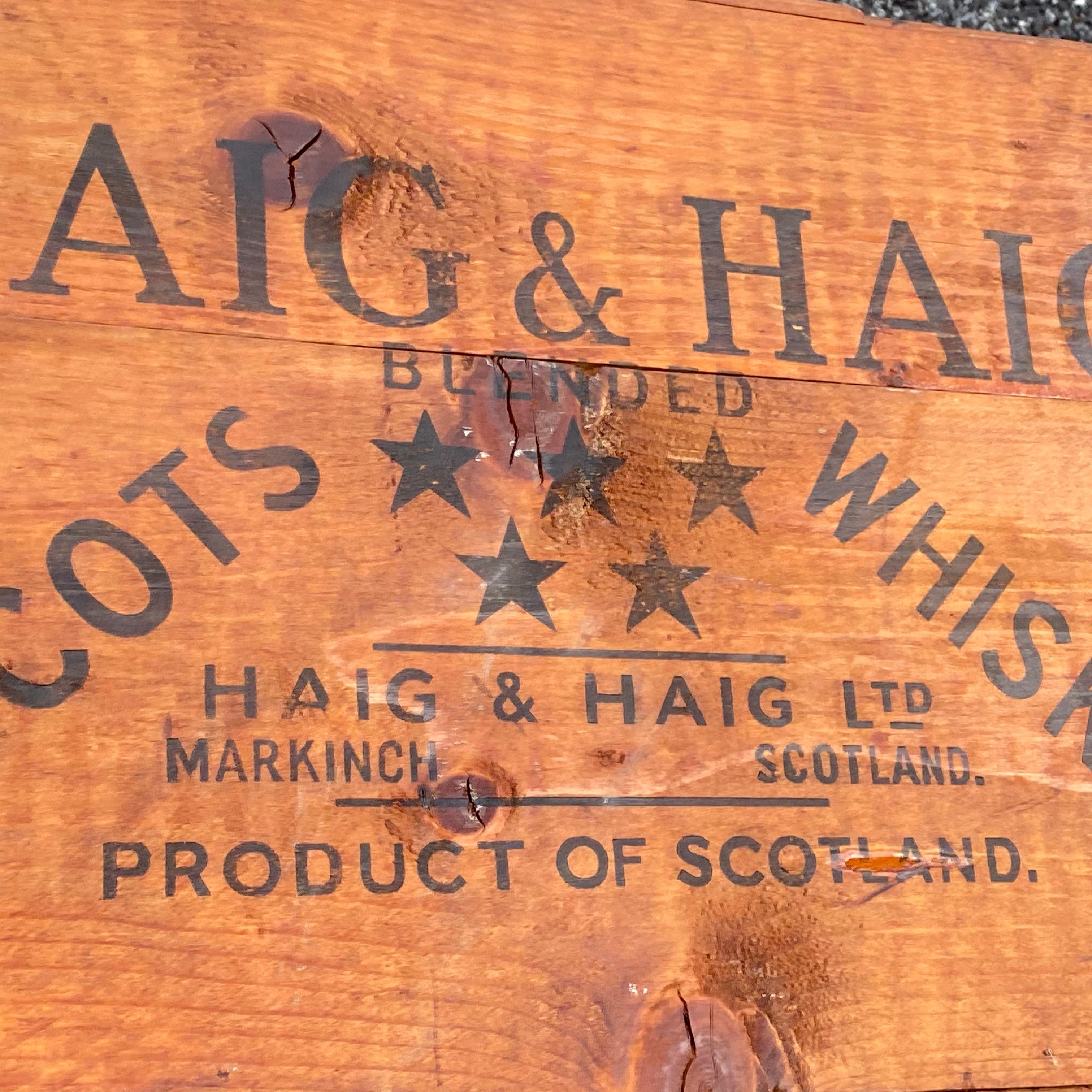 1950's Haig & Haig Wooden Whisky Crate For Sale 3