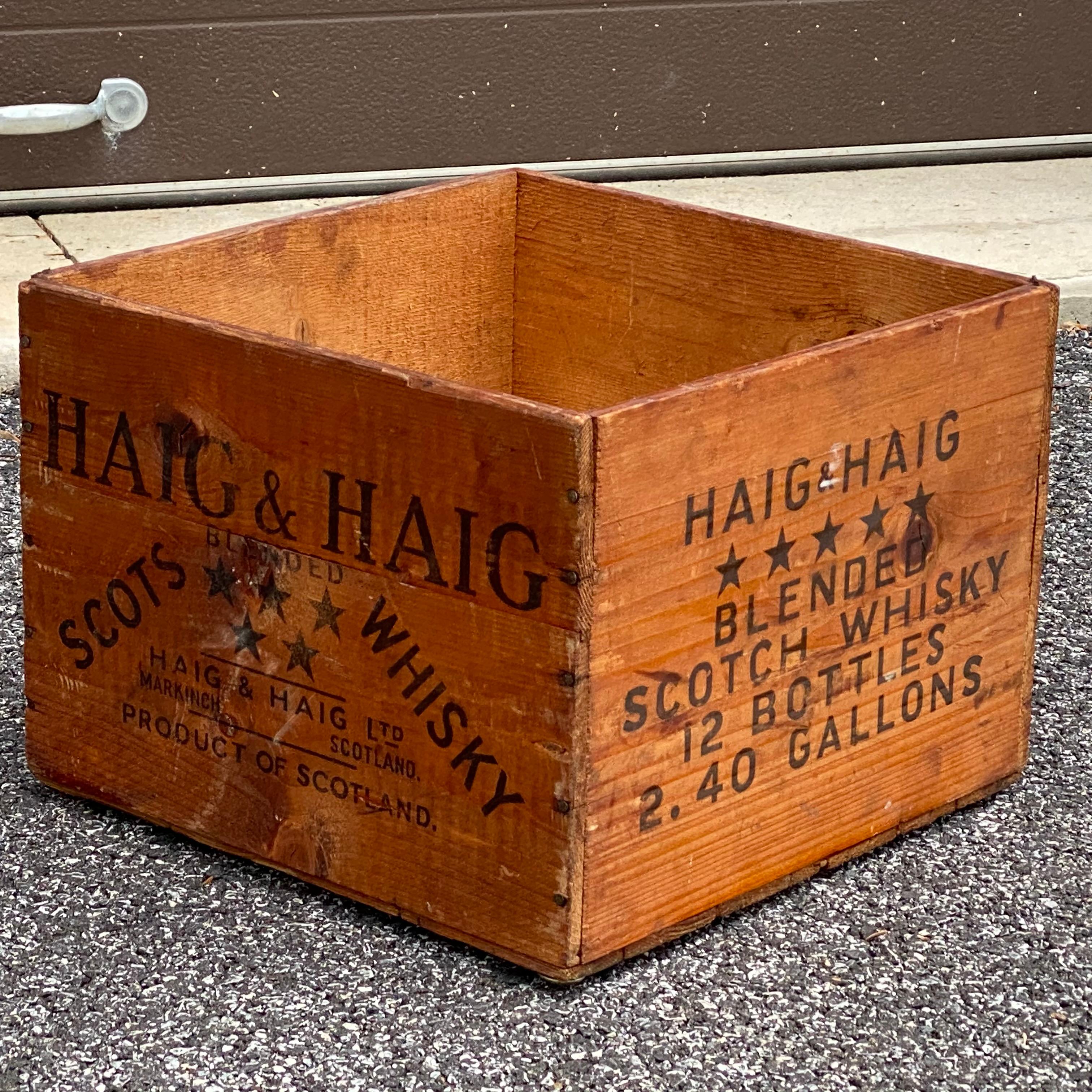 1950er Jahre Haig & Haig Holzkiste für Whisky (Schottisch) im Angebot